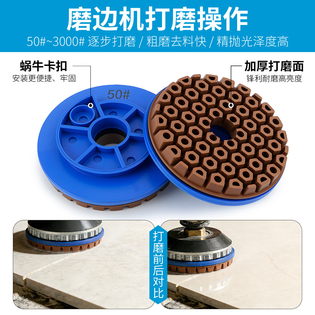 4" Snail Lock Honeycomb Diamond Polishing Pads for Stone Edge Polishing — KAIYI