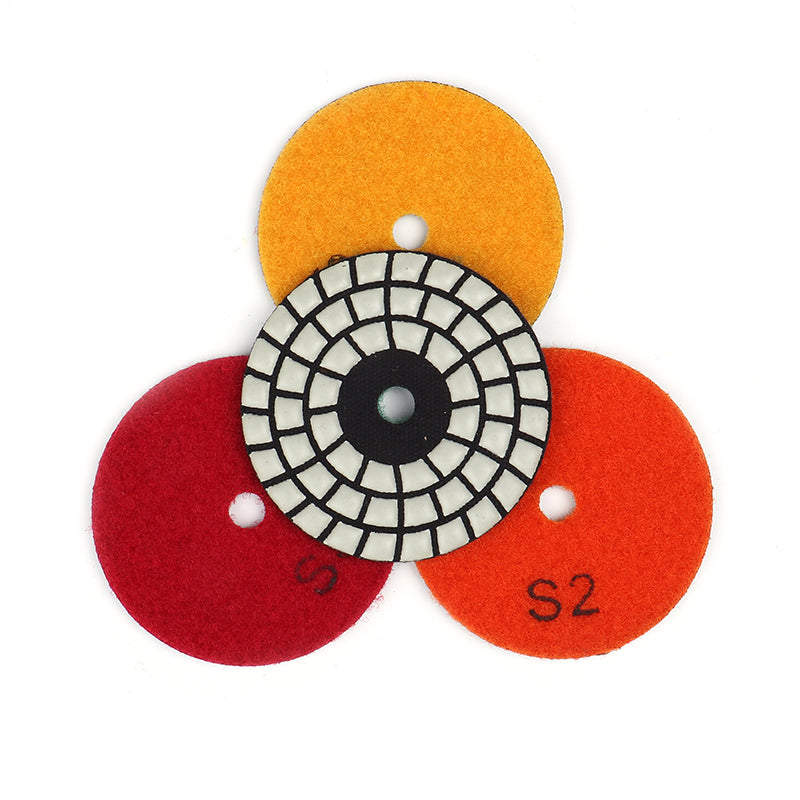 Professional dry diamond polishing pad resin bond segment detail close-up