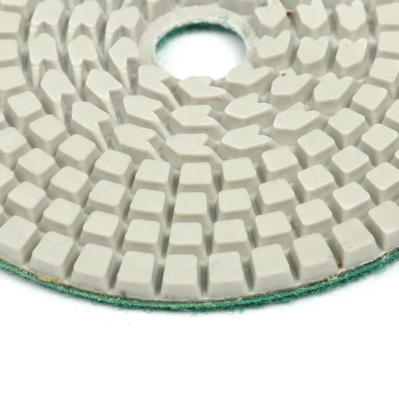Wet diamond polishing pad hook-and-loop Velcro-backed compatible with angle grinders for stone restoration | KAIYI