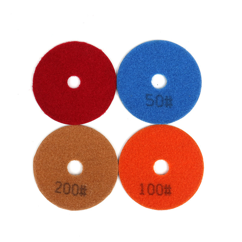 Complete metal bond diamond grinding pad set for aggressive granite and stone surface preparation