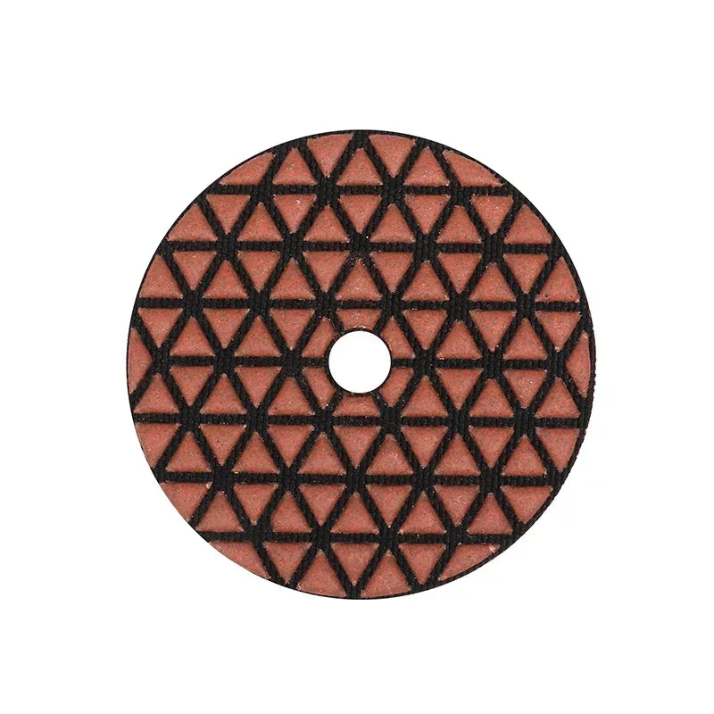 3-inch dry diamond polishing pad close-up segment pattern efficient dust removal prevents heat buildup on stone | KAIYI