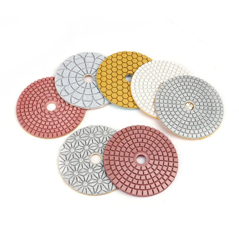 KAIYI-DPF-CUST-06 4-inch Wet Diamond Polishing Pads complete set grit 50 to 3000 for granite marble concrete | KAIYI