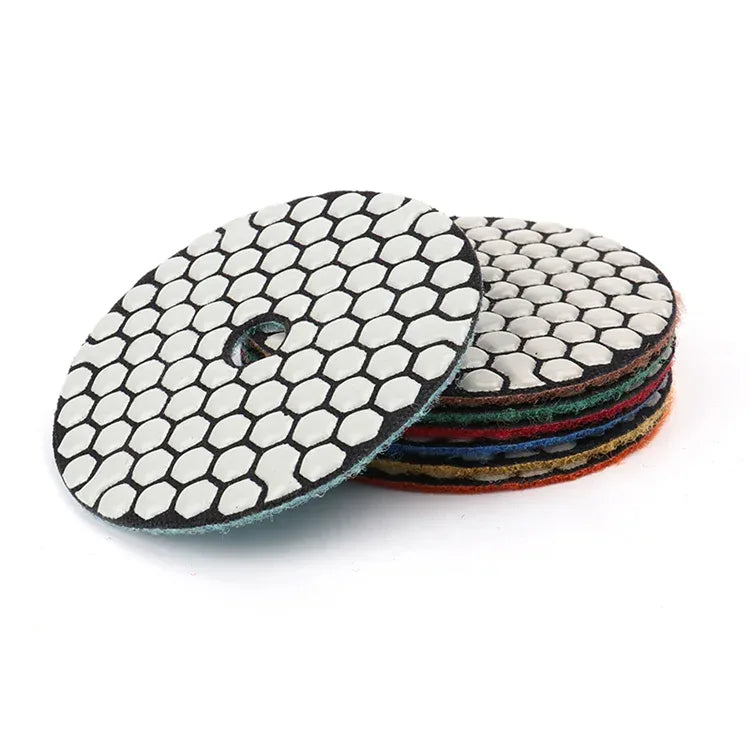 Dry marble granite polishing pad 3-inch 4-inch stacked side view | KAIYI