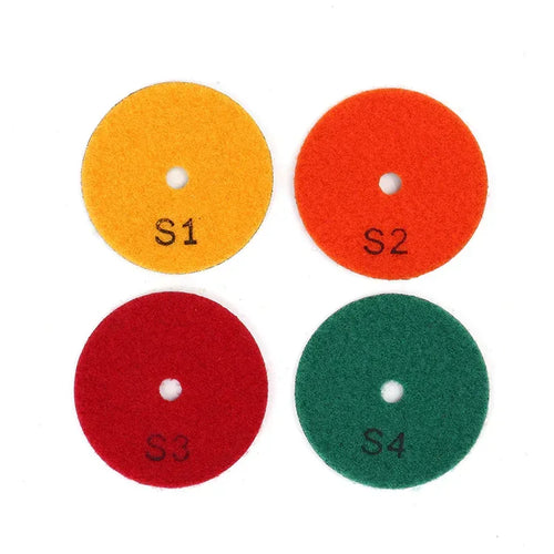 Dry marble stone polishing pad 3-inch edge polishing with angle grinder in use | KAIYI
