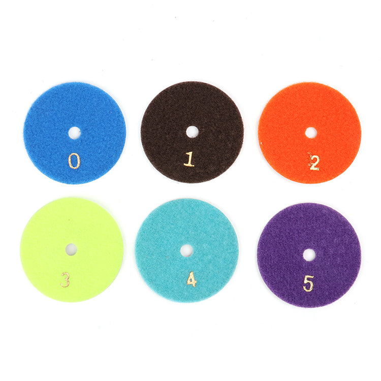 Dry stone polishing pad 3-inch 4-inch 6-step segment surface texture close-up | KAIYI