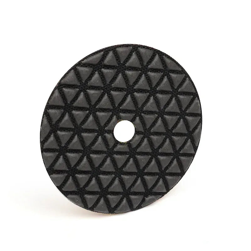 Dry stone polishing pad 3-inch back view hook-and-loop | KAIYI