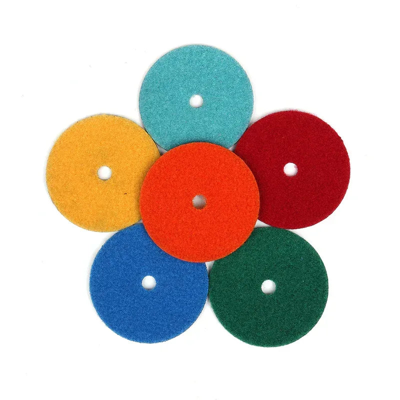 Dry stone polishing pad 3-inch hook-and-loop backing close-up | KAIYI