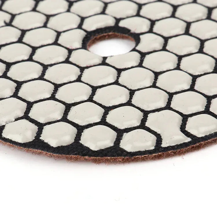 Dry stone polishing pad 4-inch hook-and-loop backing close-up | KAIYI