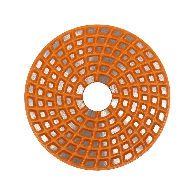 Metal bond concrete granite grinding pad 4-inch segment pattern top view | KAIYI