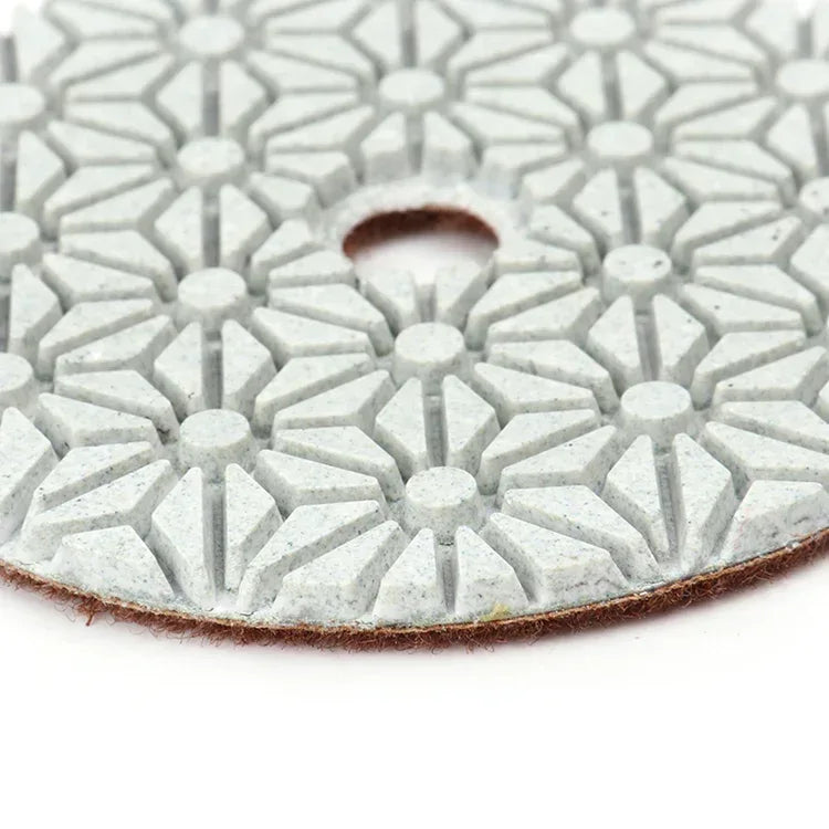 Wet dry granite marble quartz polishing pad 4-inch dimensions label close-up | KAIYI