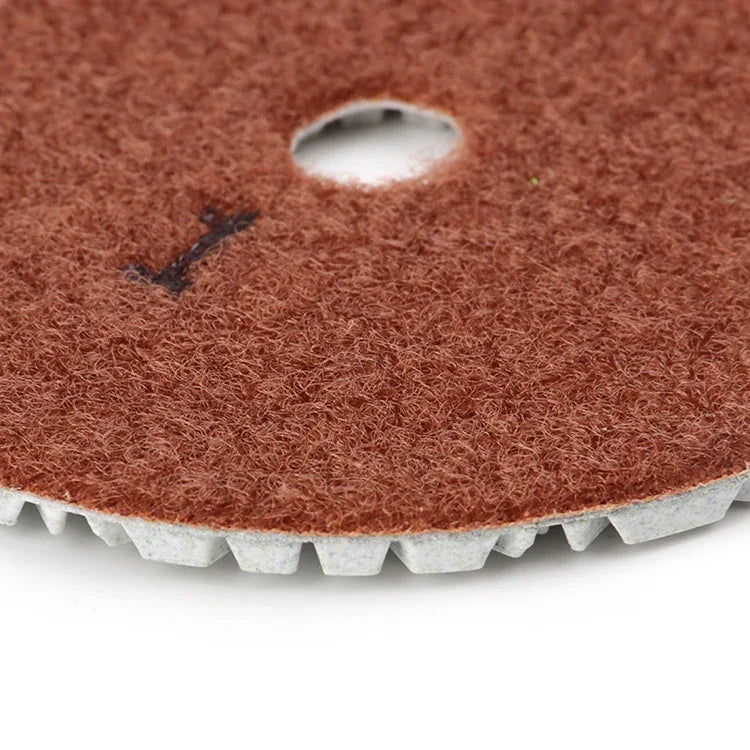 Wet dry stone polishing pad 4-inch flower segment pattern close-up | KAIYI