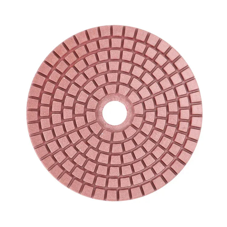 Wet granite marble polishing pad 4-inch hook-and-loop backing close-up | KAIYI