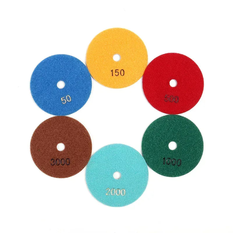 Wet granite marble quartz polishing pad 4-inch diamond segment surface close-up | KAIYI
